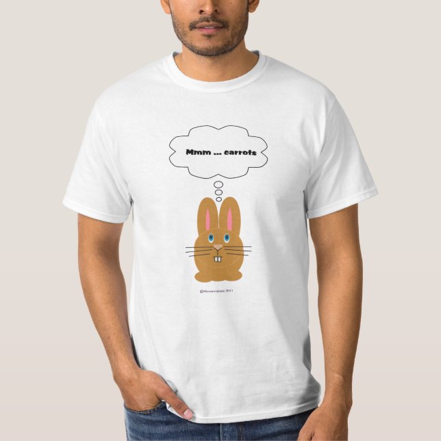 Camiseta Sonhos bonitos do coelho das cenouras (Frente)