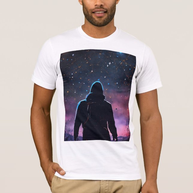 Camiseta Sonhos Celestiais" (Frente)