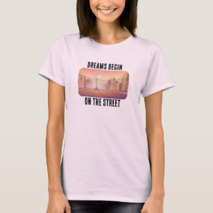Camiseta "Sonhos Começam na Rua" T-Shirt de Basquete