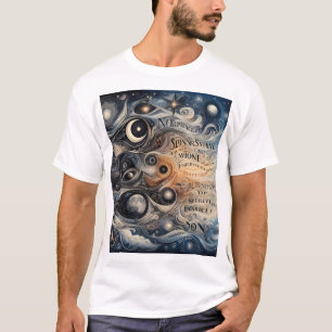 Camiseta Sonhos Cósmicos: Arte de Tipografia Surreal em Gal