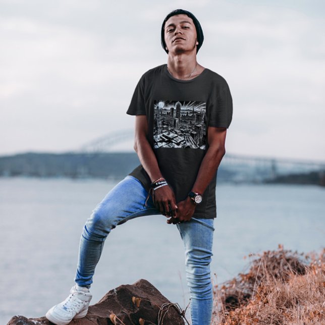 Camiseta Sonhos da Cidade do Sin - Noir Retroativo (Criador carregado)