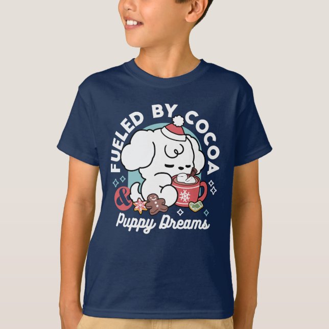 Camiseta Sonhos De Bolachas Cozy - Chocolate Quente e Natal (Frente)