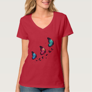 Camiseta Sonhos de Borboleta Asas Pastel Uma Ascensão Suave