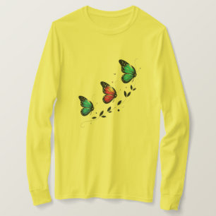 Camiseta Sonhos de Borboleta Asas Pastel Uma Ascensão Suave