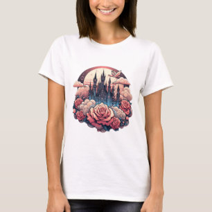 Camiseta Sonhos De Castelo Com rosa"