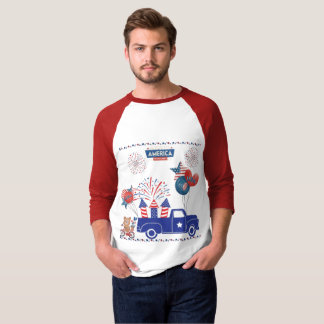 Camiseta Sonhos de Fogos de Liberdade branco vermelho