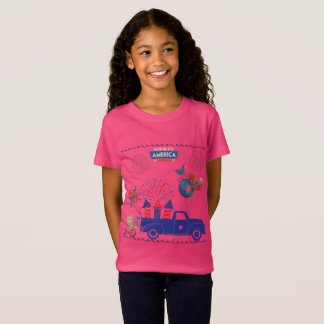 Camiseta Sonhos de Fogos de Liberdade rosa quente