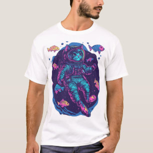 Camiseta Sonhos de Gato Espacial � Gatinho Galaxy Vaporwave