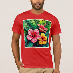 Camiseta Sonhos de Jardim de Flores Exóticas