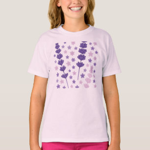 Camiseta Sonhos de lavanda - Púrpura Elegante e Pata Floral