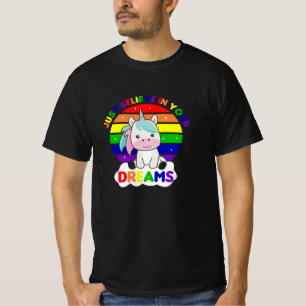 Camiseta Sonhos de Nuvem Sunset Colorida do Unicorn Rainbow
