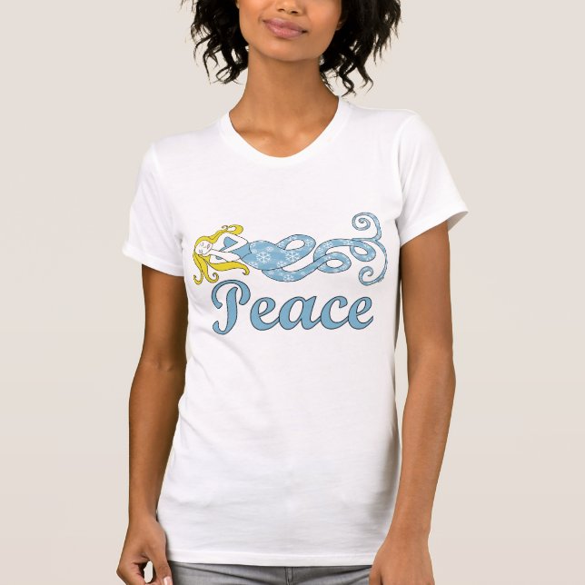 Camiseta Sonhos do feriado da sereia da paz (Frente)