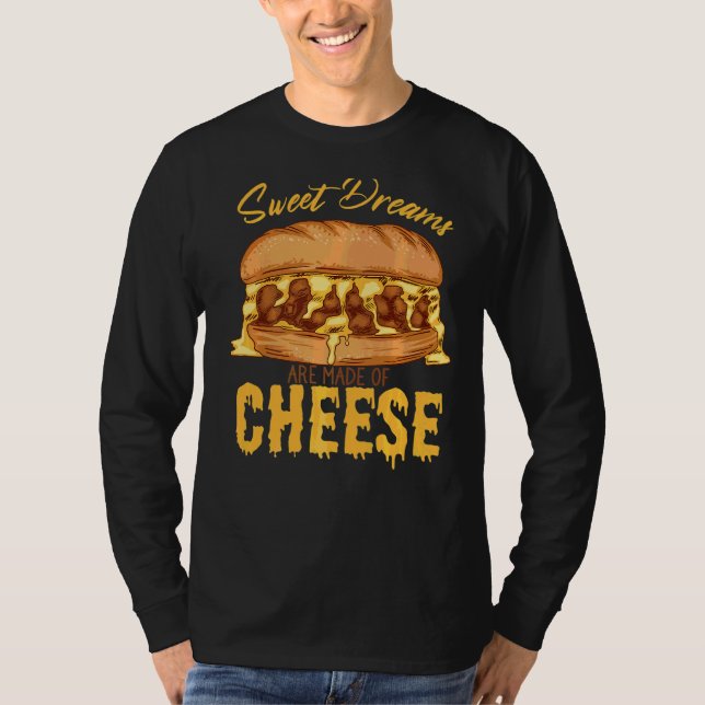 Camiseta Sonhos Doce São Feitos De Cheeseburger (Frente)