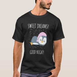 Camiseta Sonhos doces Boa noite Pinguim Para Crianças