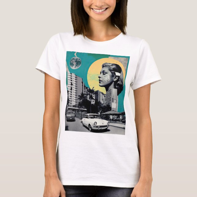 Camiseta Sonhos verdes na cidade de 50 Colagem Retroativa (Frente)