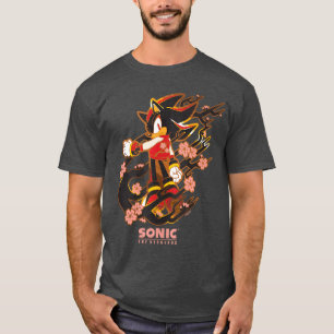 Camiseta Sonic Oouriço Shadow com Flor de Cerejeira Sankop