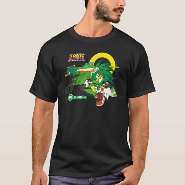 Camiseta Sonic Racing CrossWorlds Ready to Roll Jet retro (Frente)