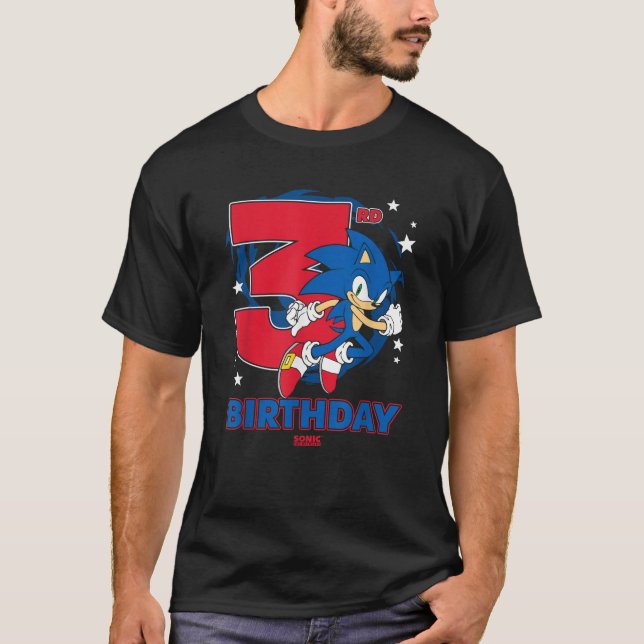 Camiseta Sonic The Hedgehog aniversário de 3 anos Epic Soni (Frente)