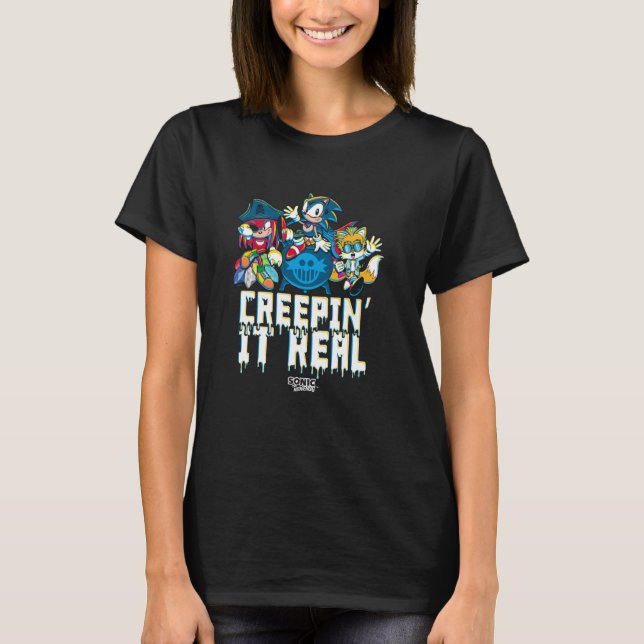 Camiseta Sonic The Hedgehog Halloween Creepin It Real Chest (Frente)