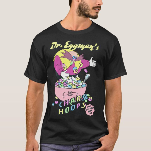 Camiseta Sonic The Hedgehog O Caos De Eggman Hoops Cereal (Frente)