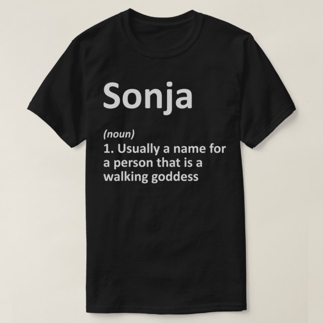 Camiseta SONJA Definition Personalized Name Funny Birthday  (Frente do Design)