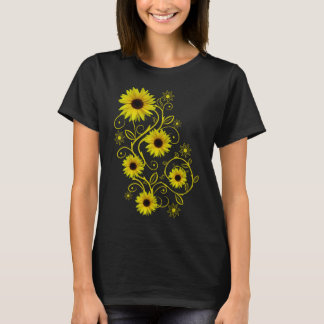 Camiseta Sonnenblumen Sonnenblume Blumenranke Ornament