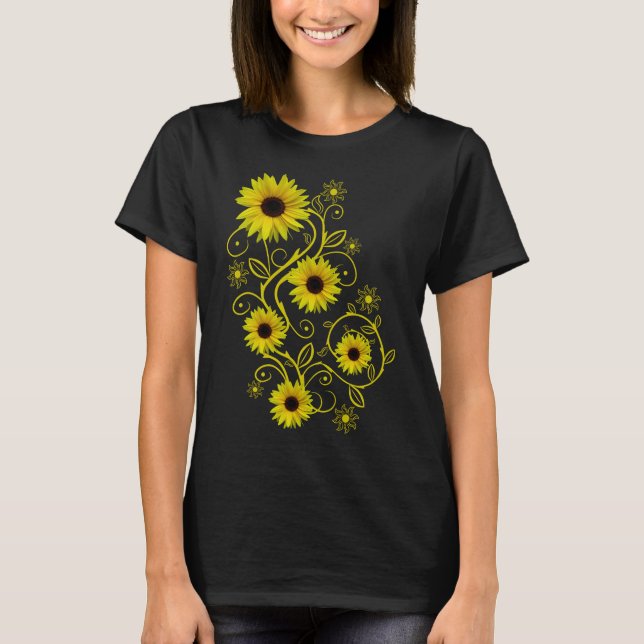 Camiseta Sonnenblumen Sonnenblume Blumenranke Ornament (Frente)