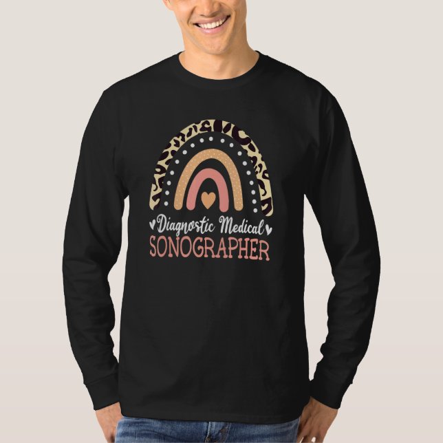 Camiseta Sonografia do Sonógrafo Médico Diagnóstico em Arco (Frente)