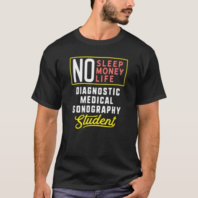 Camiseta Sonografia médica de diagnóstico Estudo principal (Frente)