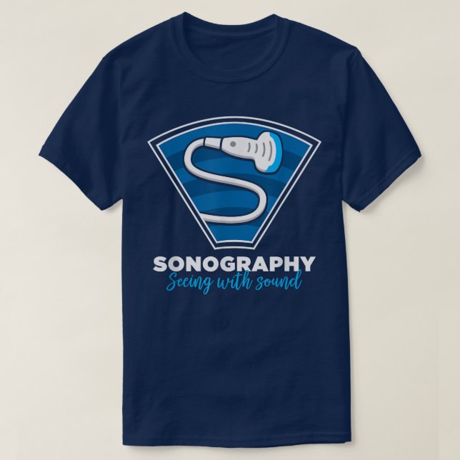 Camiseta Sonografia Oferece Vistas Com Ultrasonografia Sono (Frente do Design)