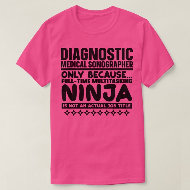 Camiseta Sonógrafo médico de diagnóstico Ninja 1 (Frente do Design)