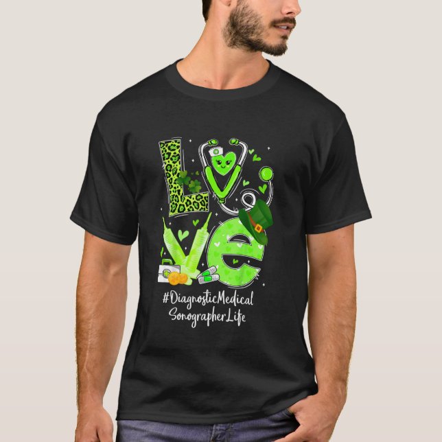 Camiseta Sonógrafo Médico Diagnóstico Enfermeira Vida Amor  (Frente)