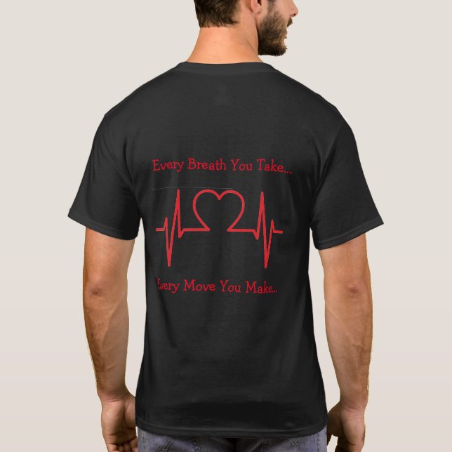 Camiseta Sonograher cardíaco ECG suporta (Verso)