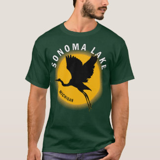Camiseta Sonoma Lake no Michigan Heron Sunrise