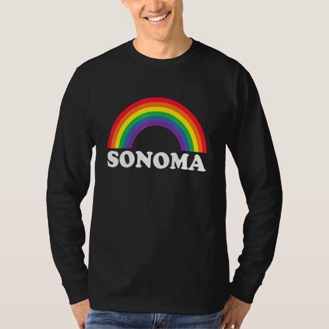 Camiseta Sonoma Rainbow LGBTQ Gay Pride Lesbians Queer (Frente)