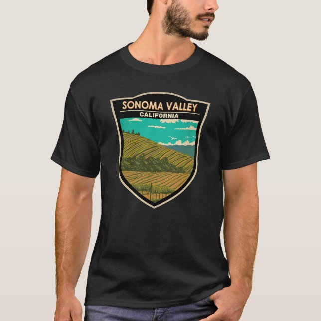 Camiseta Sonoma Valley California Viagem Art Vintage (Frente)