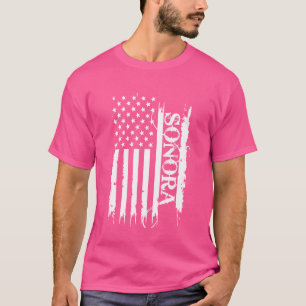 Camiseta Sonora Estados Unidos Desgastado c Bandeira dos EU