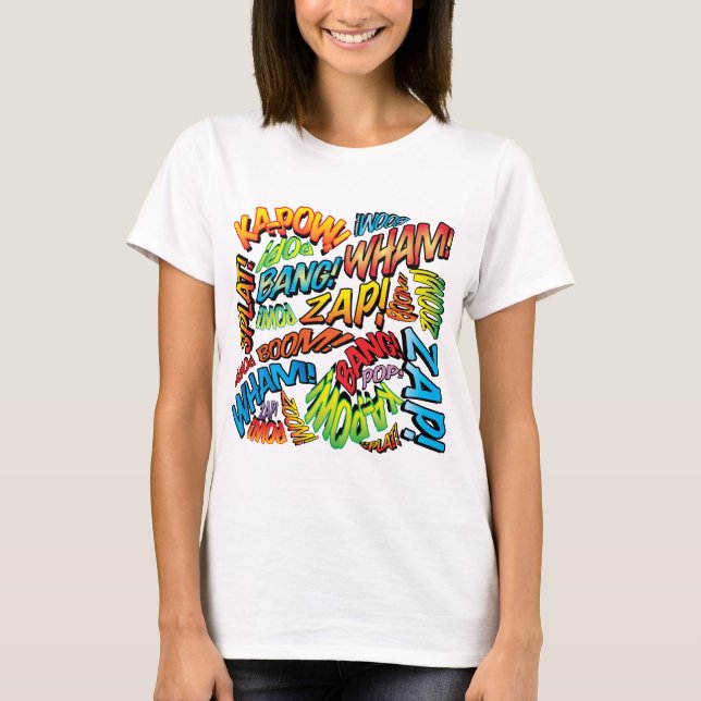 Camiseta Sons de Pop de Arte Retrópico Divertidos (Frente)