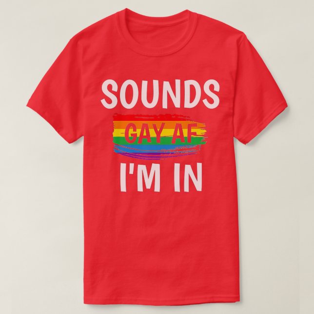 Camiseta Sons Gay AF Im Na Faixa Orgulho gay Arco-Íris (Frente do Design)