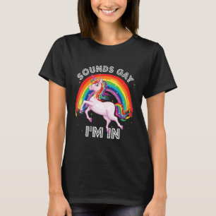 Camiseta Sons Gay, estou no Gay Unicorn Rainbow Pride Lesbi