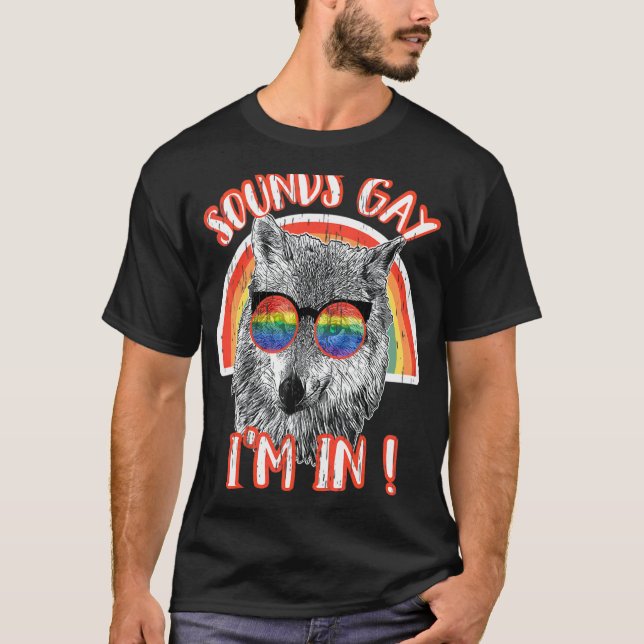 Camiseta Sons Gay, estou no Wolf Rainbow Sunglass (Frente)
