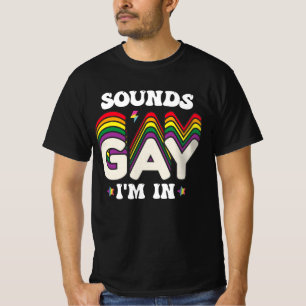 Camiseta Sons Groovy do Orgulho LGBT Gay Estou Dentro