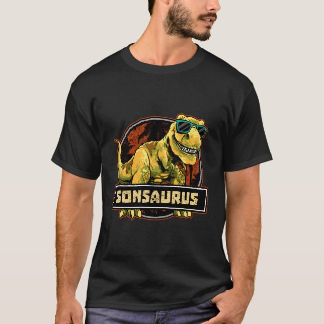 Camiseta Sonsaurus Shirt T Rex Son Surus Dinossaur Boys Kid (Frente)