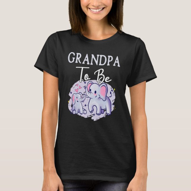 Camiseta Soon Grandpa To Be Elephants For Baby Shower Gende (Frente)