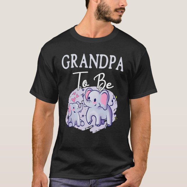 Camiseta Soon Grandpa To Be Elephants For Baby Shower Gende (Frente)
