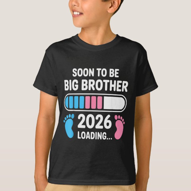 Camiseta Soon To Be Big Brother 2026 New First Time Brother (Frente)