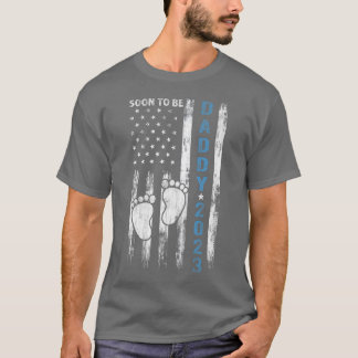 Camiseta Soon To Be Daddy 2023 First Time Fathers Day New D