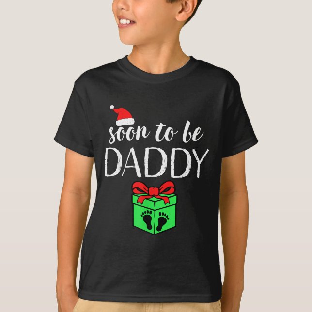 Camiseta Soon To Be Daddy Christmas Funny Pregnancy Announc (Frente)