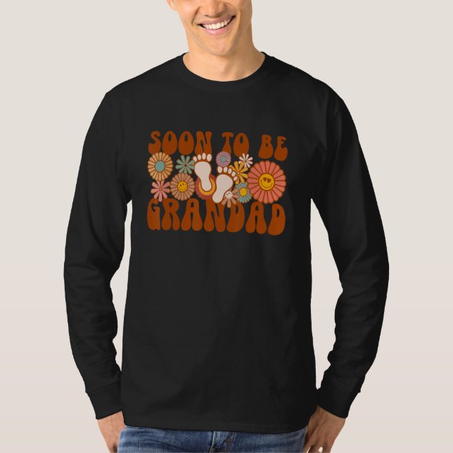 Camiseta Soon To Be Grandad Groovy Gender Announcement Fami (Frente)