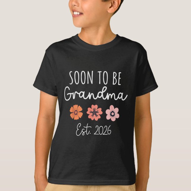 Camiseta Soon To Be Grandma 2026 Pregnancy Announcement Gra (Frente)
